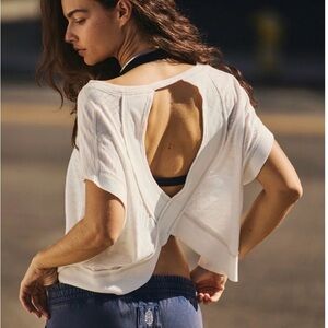 Free People White My Time Tee